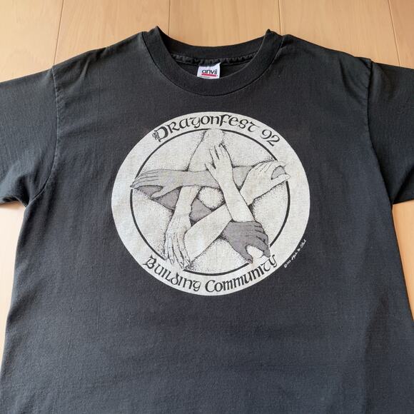 Vintage Dragon Fest Shirt Large Black 90s Dungeons & Dragons Magic Movie 1992 - Picture 3 of 8